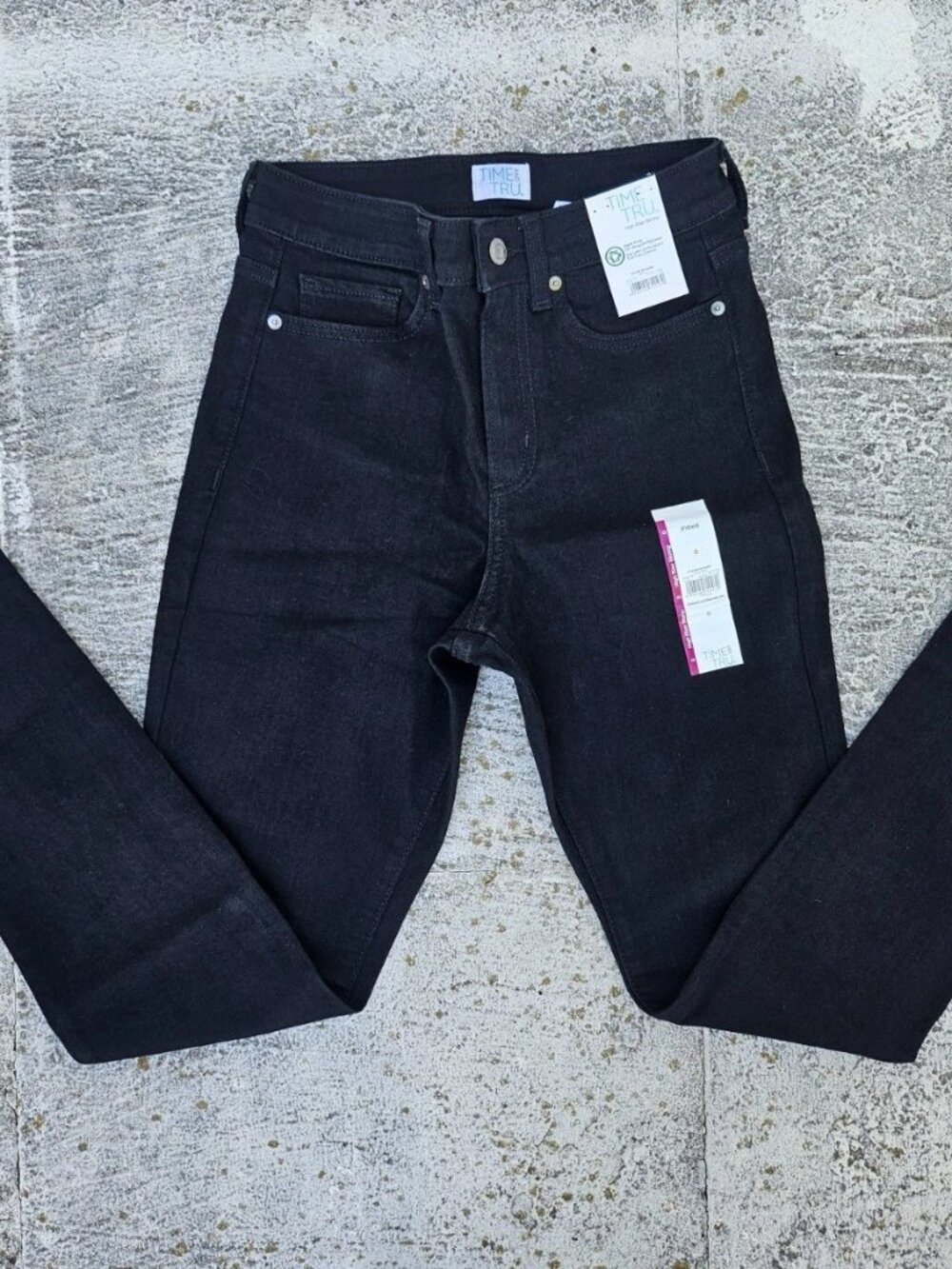 Time and Tru Women Jeans Black High Rise Skinny Denim Jeans Size 0 NWT